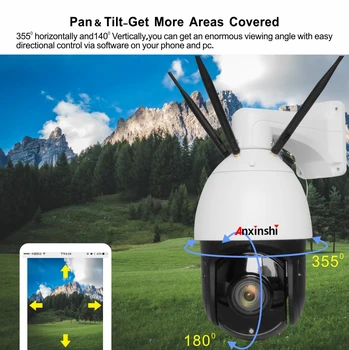 5.5 colių 2MP 4G & Lan & Wifi PTZ HD IP vaizdo Kamera 1080P IR 300 METRŲ lauko vandeniui 40X optinis priartinimas žvaigždės H. 264 SIM Kortelė Kamera