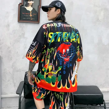 Vyriški Harajuku Juokingi Marškinėliai Mados Grafiti Spausdinti Marškinėlius Streetwear 2020 M. Pavasarį Vyrams, Moterims, Hip-Hop Viršūnes Tees T Shirts WG856