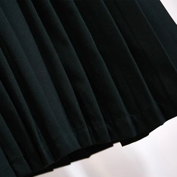 Plius dydis Moterų Rudenį juoda įpjovomis ilgas švarkas suknelė kailis 