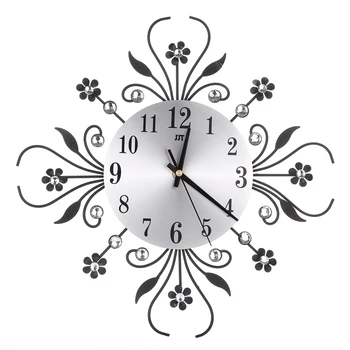 Naujas Išjungti Metalo Sieninis Laikrodis Gėlių Formos Cirkonio Sukurta Sieninis Laikrodis Gyvenimo Kambario, Miegamasis ir kt.