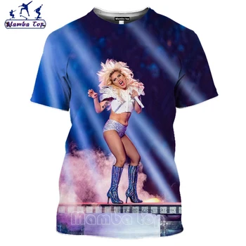 Lady Gaga Marškinėliai 3D Spausdinimo Seksuali Dainininkė vyriški marškinėliai Hip-Hop muzikos Juokinga Vyrų Marškinėlius, O Kaklo Tee Moterims Topai Harajuku Streetwear 3