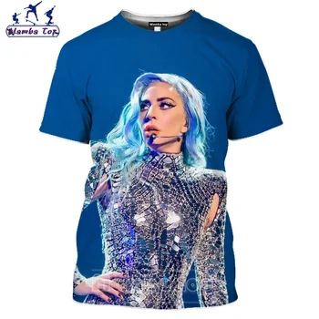 Lady Gaga Marškinėliai 3D Spausdinimo Seksuali Dainininkė vyriški marškinėliai Hip-Hop muzikos Juokinga Vyrų Marškinėlius, O Kaklo Tee Moterims Topai Harajuku Streetwear 3