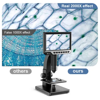 2000X Dvigubo Objektyvo Skaitmeninis Mikroskopas su 7-colių HD IPS Didelis Ekranas Kelis Objektyvas Stebėjimo Paramos Kompiuterio Peržiūra