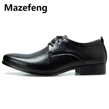 Mazefeng 2019 Nauji Aukštos Kokybės Britų Stiliaus Oda Vyrų Batų Nėriniai-Up Bullock Verslo Suknelė Vyrų Oxfords Batai Vyrų Formalių Batų