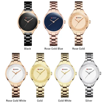 CURREN Prekės ženklo Mados Moteriški Laikrodžiai, Nerūdijančio Plieno, Kvarcinis Analoginis Moterų Laikrodis Suknelė Atsitiktinis Prabangių Laikrodžių Moteris Relogio Feminino
