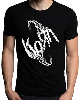 Nauja Vasaros Atsitiktinis Vyrai Tee Marškinėliai Korn Juosta Skeletas Pasirašyti Kaulų Logotipą, vyriški T-Shirt Streetwear