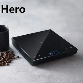 Herojus Skaitmeninis Kavos Masto USB Mokestis Elektroniniai Maisto Svoris Masto Laikmatis 3KG/0,1 g Smart Virtuvės Svarstyklės Su Izoliacija Pagalvėlės
