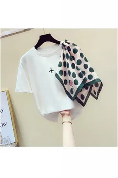 Korėjos Stiliaus Naują Atsitiktinis Marškinėliai Moteriška Apvalios Kaklo Vasaros 2020 Nereguliarus Nupjautas Trumparankoviai Laukinių Moterų Drabužiai