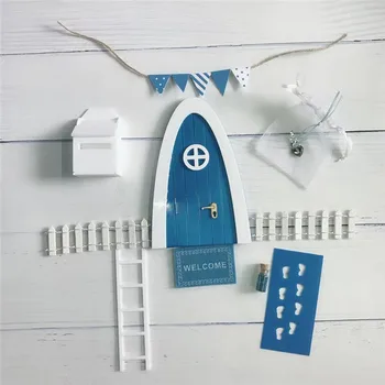 Rankų ežero mėlyna Pasakų duris puiki dovana mergaitėms kambarys miniatiūriniai apsimesti žaisti magic laumės dantų fėja durų Dovana mergaitėms