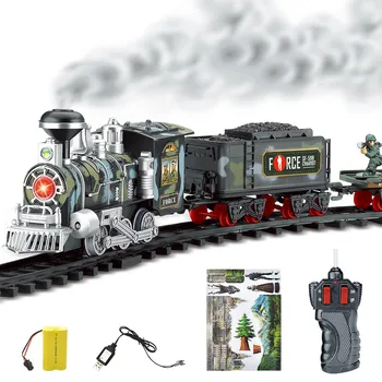 Nuotolinio Valdymo Pervežimai, Automobilių Elektros Garo Dūmų RC Bėgių kelio Traukinio Imitavimo Modelį Įkrovimo Rinkinys Modelio Vaikų Žaislas