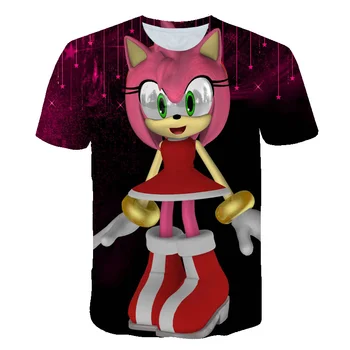 Mados Naujų Vasaros Sonic the Hedgehog, Vaikams, sportinius marškinėlius, Spausdinti Animaciją Mergaičių, Berniukų marškinėliai trumpomis Rankovėmis Vaikų Drabužių 2020 Karšto