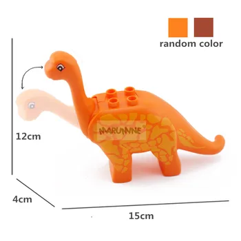 Marumine 6PCS Duplo Blokai Dinozaurų Gyvūnų Duomenys Žaislai, Tyrannosaurus Rex Pterosaur Ilgu Kaklu Dragon Modelio Rinkinys Vaikams