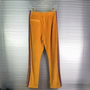 Oranžinė Adatos AWGE Sweatpants Vyrams, Moterims, Hip-Hop Adatos Kelnės Viduje Žymeklį Mėlynas drugelis siuvinėjimas Logotipas AWGE Aksomo kelnės