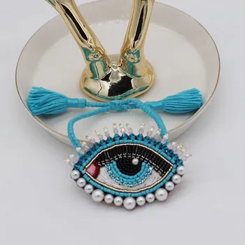 Mados tendencija rankų darbo custom pearl didelėmis akimis, ryžių rutuliukai kristalų kutas blakstienos asmenybės apyrankę 969