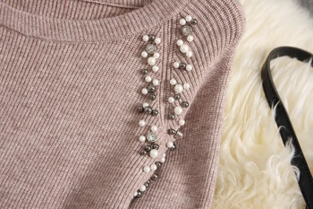 ALPHALMODA 2019 Žiemos Naujas Moterų Mezgimo Kostiumas Zawalcowany Decored Prabangos prekių Ženklų, Dizaino, Mezgimo Megztinis + Pieštuku Sijonas 2vnt Komplektas