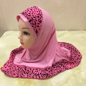 Mergaites, Vaikai Musulmonišką Hidžabą Skrybėlės Arabų Islamo Maldos Šalikas Bžūp Skaros Amira Apdangalai, Leopardas Kratinys Skarelė Ramadanas Turbaną Naujas