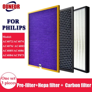 3pcs pakeitimo ac4141 ac4143 ac4144 hepa filtras Philips AC4072 AC4074 ACP073 AC4014 AC4083 AC4085 AC4086 airpurifier dalys
