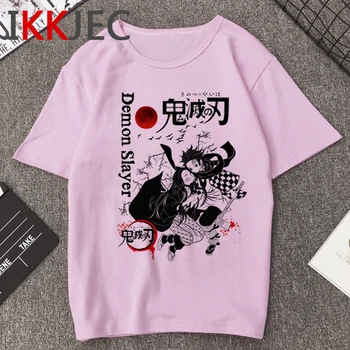 Kimetsu Nr. Yaiba Juokingas Animacinių filmų Marškinėliai Moterims Demonas Nužudyti Japonų Anime T-shirt Hip-Hop Atsitiktinis Marškinėlius Naujas Streetwear Viršų Moteriška