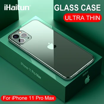 IHaitun Prabanga Stiklo Atveju iPhone, 11 Pro Max Atvejais Stiklo Ultra Plonas Dangtelis, Skirtas 