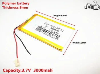 Litro energijos baterija Gera Qulity 3.7 V,3000mAH,505090 Polimeras ličio jonų / Li-ion baterija ŽAISLŲ,CENTRINIS BANKAS,GPS,mp3,mp4