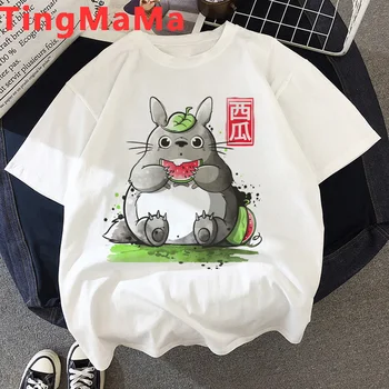 Kawaii Totoro Marškinėliai Moterims Vasaros Viršūnes Animacinių filmų T-shirt Japonų Anime Harajuku Ullzang Studio Ghibli Grafinis Tees Mielas Moteris
