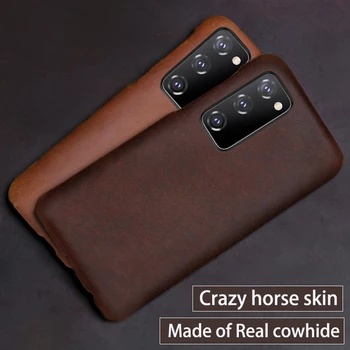 Odinis Telefono dėklas Samsung Galaxy S20 FE atveju s20 plius karvės odos Dangtelis 20 Pastaba Ultra Crazy Horse odos Atveju