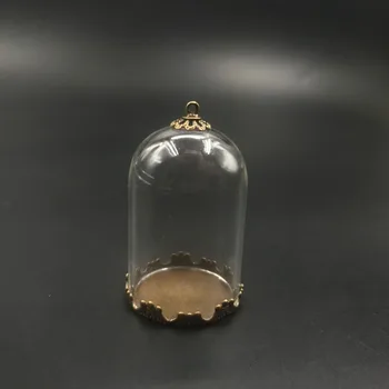 38x25mm vamzdis bell stiklainiai formos stiklo burbulas butelis bronzos karūna dėklas nėrinių bžūp 