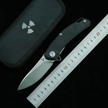 LEMIFSHE JK3217GB-G10 Flipper sulankstomas peilis D2 plieno ašmenys G10 + plieno rankena kempingas lauko medžioklės virtuvės vaisių peiliu į EDC