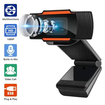 Kamera 1080P Full HD Web Kamera Su įmontuotu Mikrofonu USB Kištukas, Web Cam PC Kompiuterių 