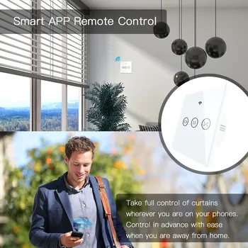 K WiFi RF433 Smart Touch Užuolaidų ritininės Žaliuzės Variklio Jungiklį Tuya Smart Gyvenimo App 