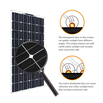 BOGUANG Lanksčias saulės paneles ląstelių 100 W 200 w 400w 600w 800w 1000w 12V 24V sistemą išjungti tinklo 