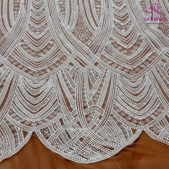 La Belleza naujas off baltos puošnios sunkiųjų siuvinėjimo vestuvių suknelė nėrinių audinio 51