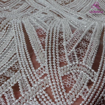 La Belleza naujas off baltos puošnios sunkiųjų siuvinėjimo vestuvių suknelė nėrinių audinio 51