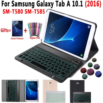 Šviesos Backlit Keyboard Case For Samsung Galaxy Tab A6 10.1 2016 SM-T580 SM-T585 T580 T585 Planšetinio kompiuterio Dangtelis 