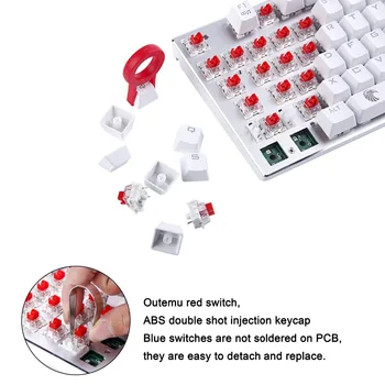 Z-88 Tenkeyless Mechaninė Klaviatūra , Linijinis Raudonas Jungiklis Kompaktiškas Dizainas RGB Apšvietimu Aliuminio Skydelis MUMS Išdėstymas Žaidimų Klaviatūra