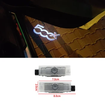 Už 500X Grande Punto Automobilio LED 3D Logotipas Šešėlis, Šviesos Pasveikinimo Šviesa 