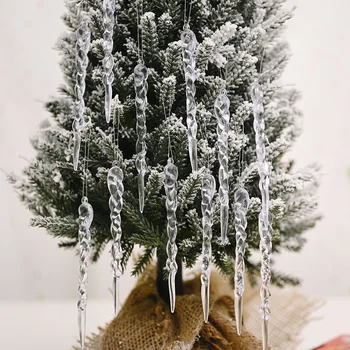 12pcs 13cm nauja Kalėdų papuošalų kūrybos skaidrus varveklis pakabukas Kalėdų medžio apdaila sriegis pakabukas namų dekoro