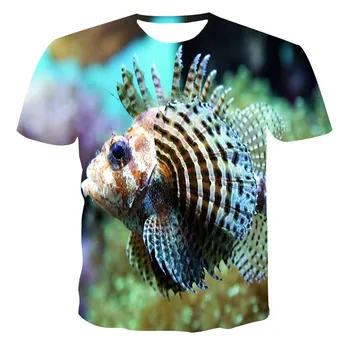 Vasaros nauja, t-shirt 3D vyrų žvejybos t-shirt mados ir įdomus trumpas rankovės berniukas ir mergaitė megztinis trumpomis rankovėmis