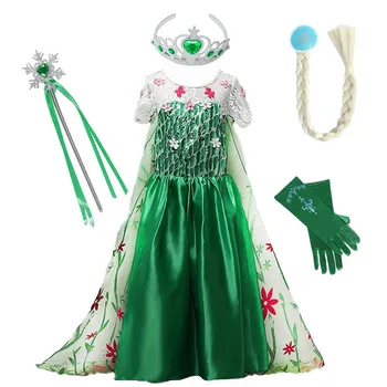 Išgalvotas Princesė Ana Elsa Šalis Suknelė Mergaitėms Sniego Karalienės Karūnavimo Suknelė Vaiko 2019 Naujas Elza Drabužiai, Helovyno Cosplay Costum