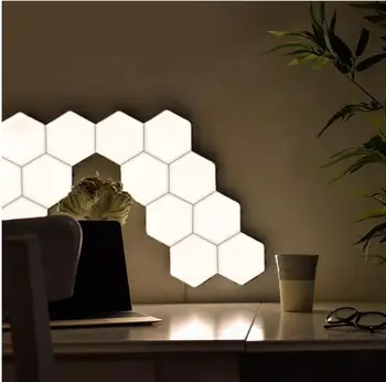 2019 Naują Bing vision prisilietimams Jautrus LED Panel Šviesos Modulinės Šešiakampe LED Magnetiniai Žibintai painel LED plafon led techo