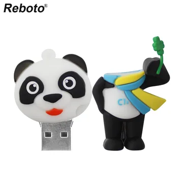 Originali animacinių filmų Panda USB flash drive 4GB 8GB 16GB 32GB U disko Mielas nykščio memory stick Keturių Lapų Dobilų pen drive usb flash