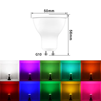 GU10 Pritemdomi RGB 220V LED Lemputė 110V, 8W Lampada Led Lemputė, Prožektorius Bombillas Led Lemputė Su Nuotolinio Valdymo pultu, Google, Alexa