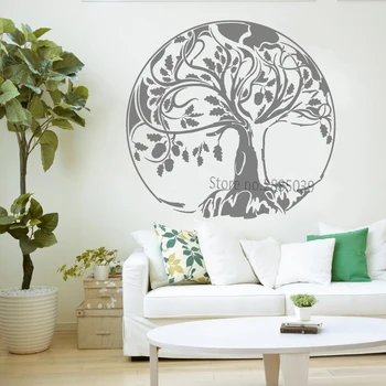Abstrakti Didelis Medis Decal Oak Tree Of Life Gilė Lipdukai, Vinilo Sienos Lipdukas, Skirtas Namų Dekoro Meno Freskomis Miegamojo Kambarį LC1003
