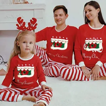 Kalėdų Šeimos Atitikimo Pižama Nustatyti, Tėvas, Motina, Sūnus, Dukra Drabužius, Mergaitės Ir Berniukai, Mama, Tėtis Pižama Komplektas