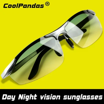 CoolPandas Prekės Akiniai Vyrų Poliarizuoti Akiniai nuo saulės Saugaus Vairavimo Dieną Naktinio Matymo Akiniai Vyrų, Moterų UV400 Akiniai zonnebril heren