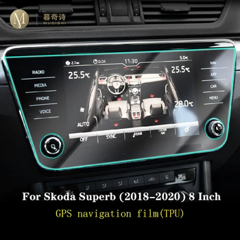 Už Skoda Superb 2019 2020 Automobilių GPS navigacijos Apsauginė plėvelė LCD ekranas TPU kino Screen protector Anti-scratch Interjero 9.2 Colių