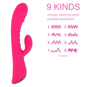 IKOKY 9 Režimai Dildo, Vibratoriai Sekso Žaislai Moterims, Rabbit Vibratorius G Spot Makšties Clit Stimuliacija USB Įkrovimo