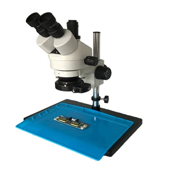 Didelis boom lentelė 7-45X Simul Židinio Trinokulinis stereo mikroskopas 56 reguliuojamas led žibintai, kilmė išmanųjį telefoną IC valdybos remontas kilimėlis