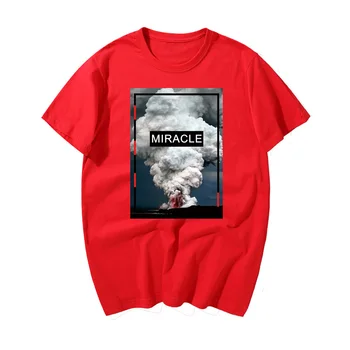 2020 metų Vasaros Vyrams, Atsitiktinis marškinėliai Gamtos Stebuklas Ugnikalnio Išsiveržimas Mados Print T-shirt Vyrai Medvilnės trumpomis Rankovėmis T-shirt Viršuje Tees