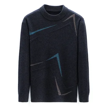 Vyriški apvalios kaklo paprastas megztinis mados tendencija džemperis 53021